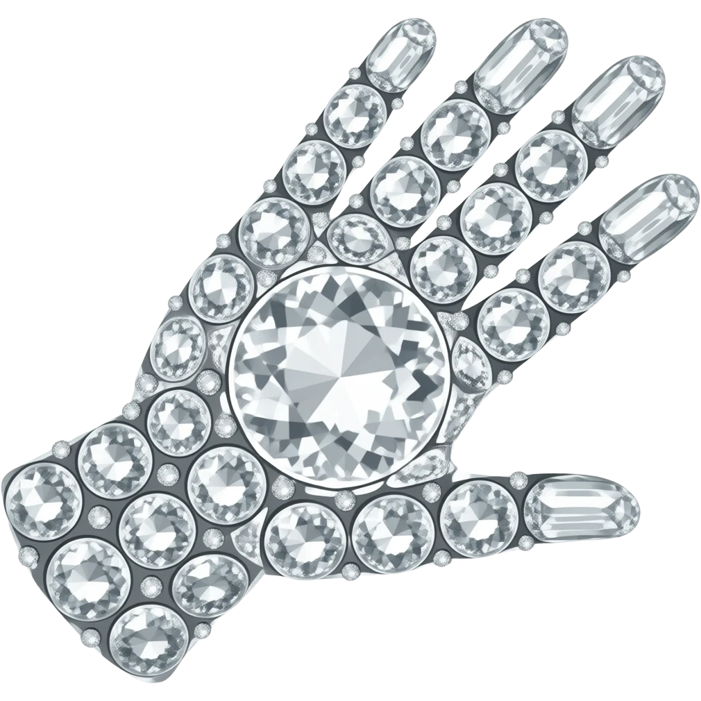 Swarovski diamond glove emoji