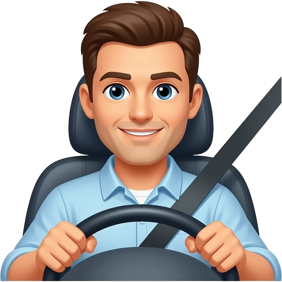 Man driving car emoji
