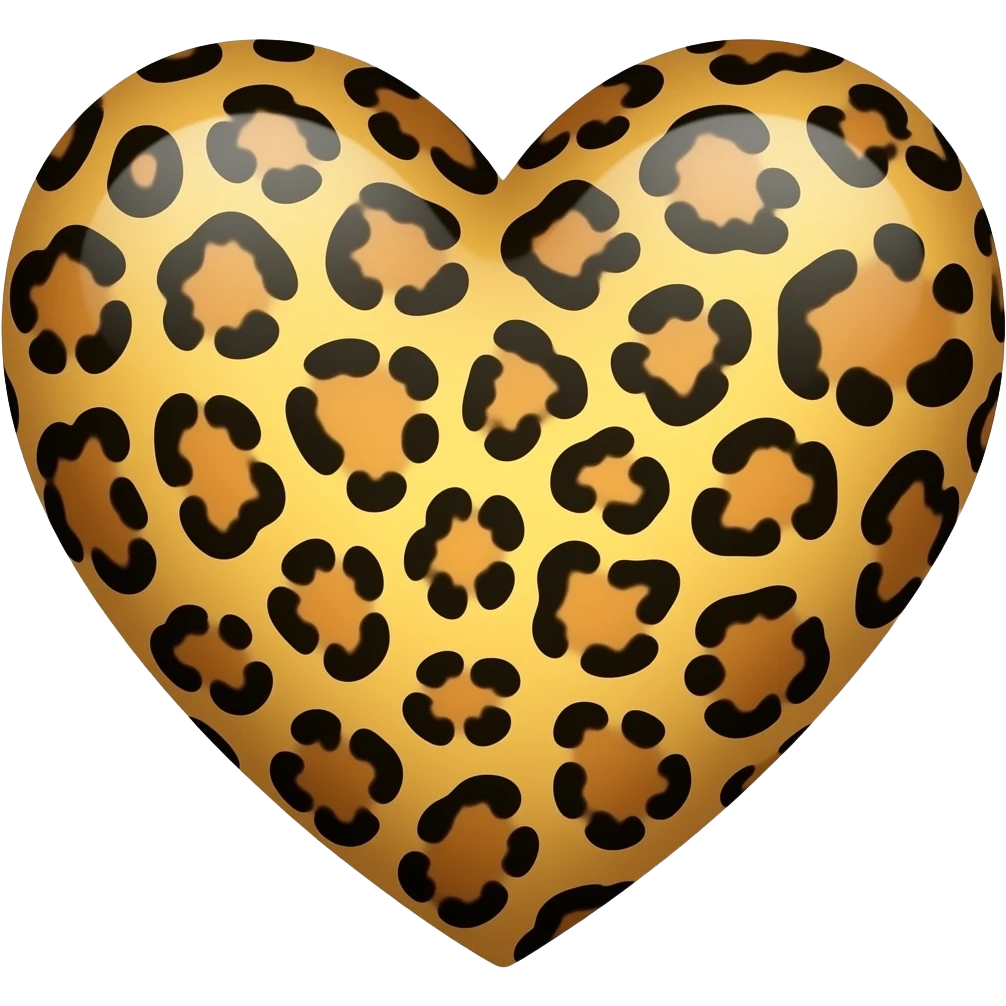Heart with that print leopard print emoji