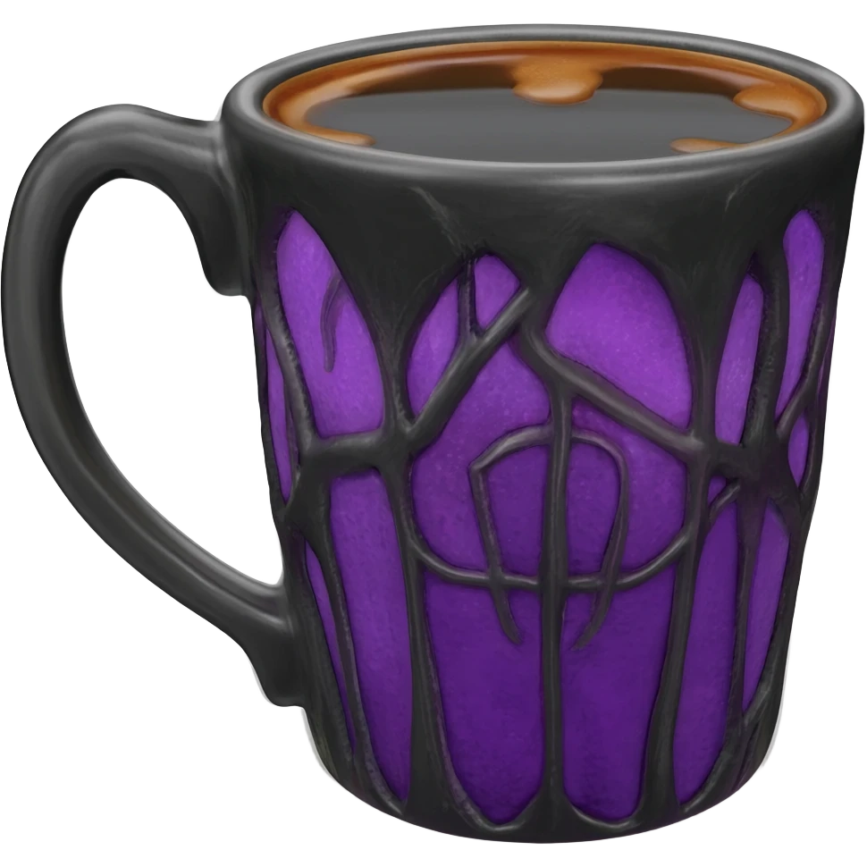 Hyperrealistic 3d rendering whimigoth coffee mug emoji