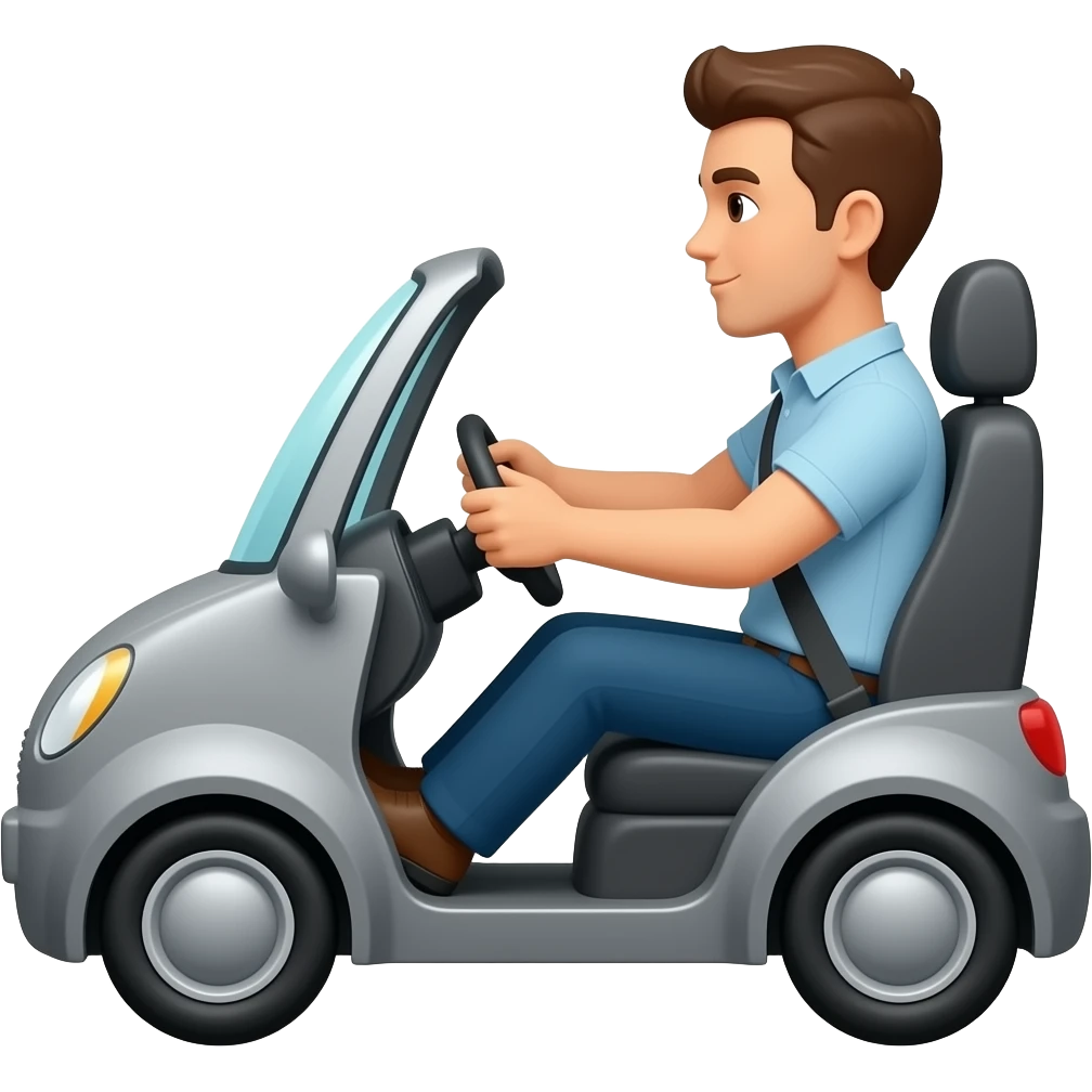 person driving a car emoji