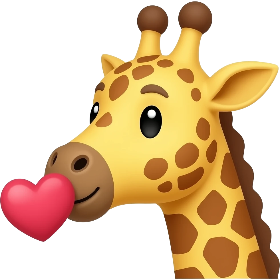 Einfacher Giraffenkopf der küsse zuwirft emoji