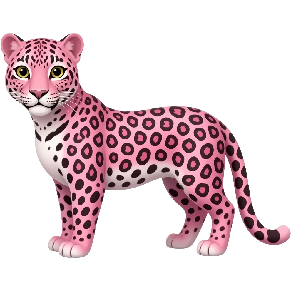 A pink 🐆 no spots and no stripes emoji