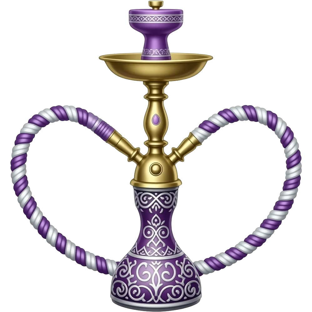 Desi hookah with purple and white colour emoji