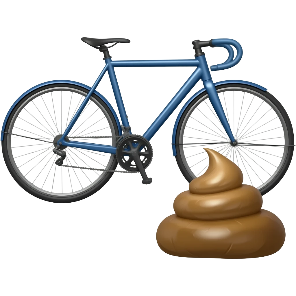 Une crotte sur un vélo emoji