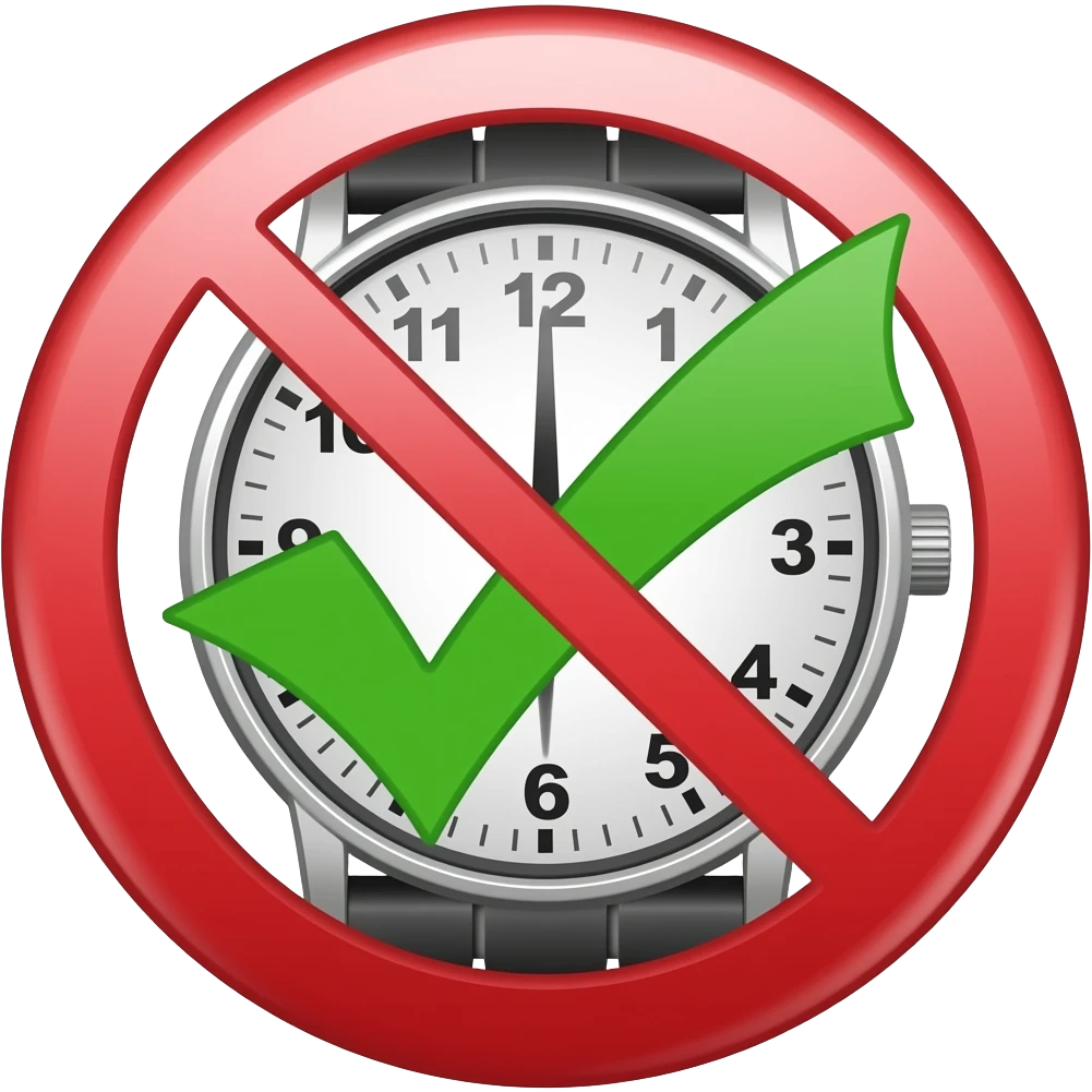 PROHIBIDO, RELOJ, CHECK emoji