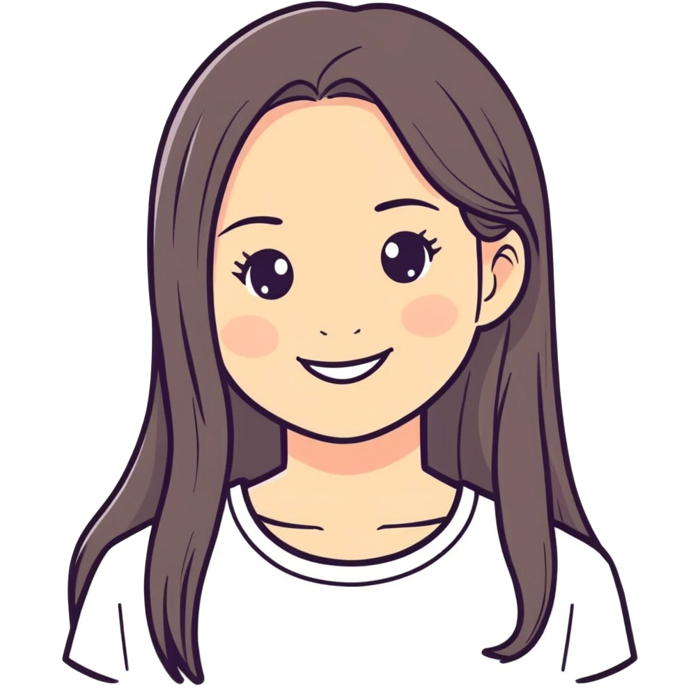 smiling girl with long hair emoji