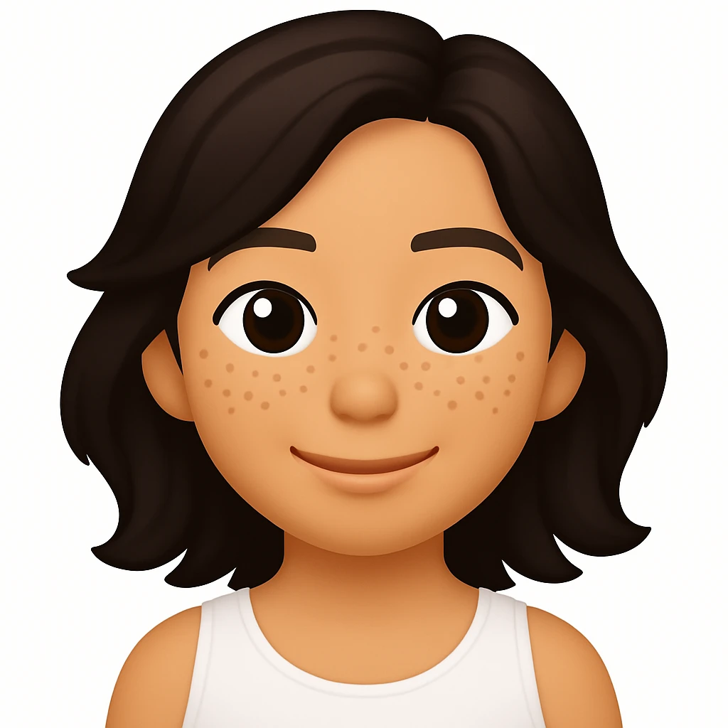 turn the second man in emoji style of the 1st image, match the facial features and match dressing style of the 2nd image, she is wearing white tank top emoji