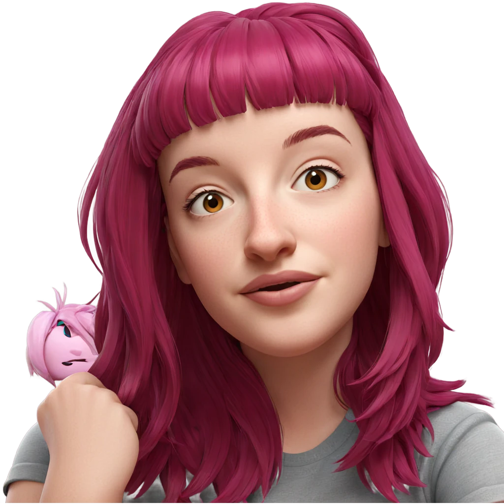 portrait of pink haired girl emoji