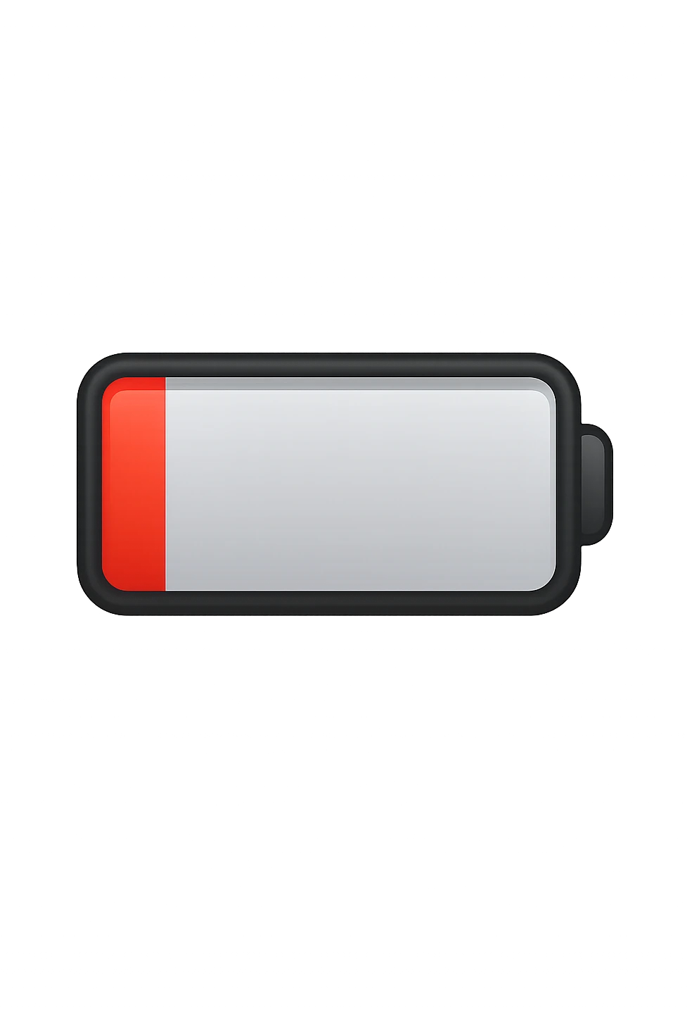 batteria energetica che si sta per scaricare emoji stile iphone emoji
