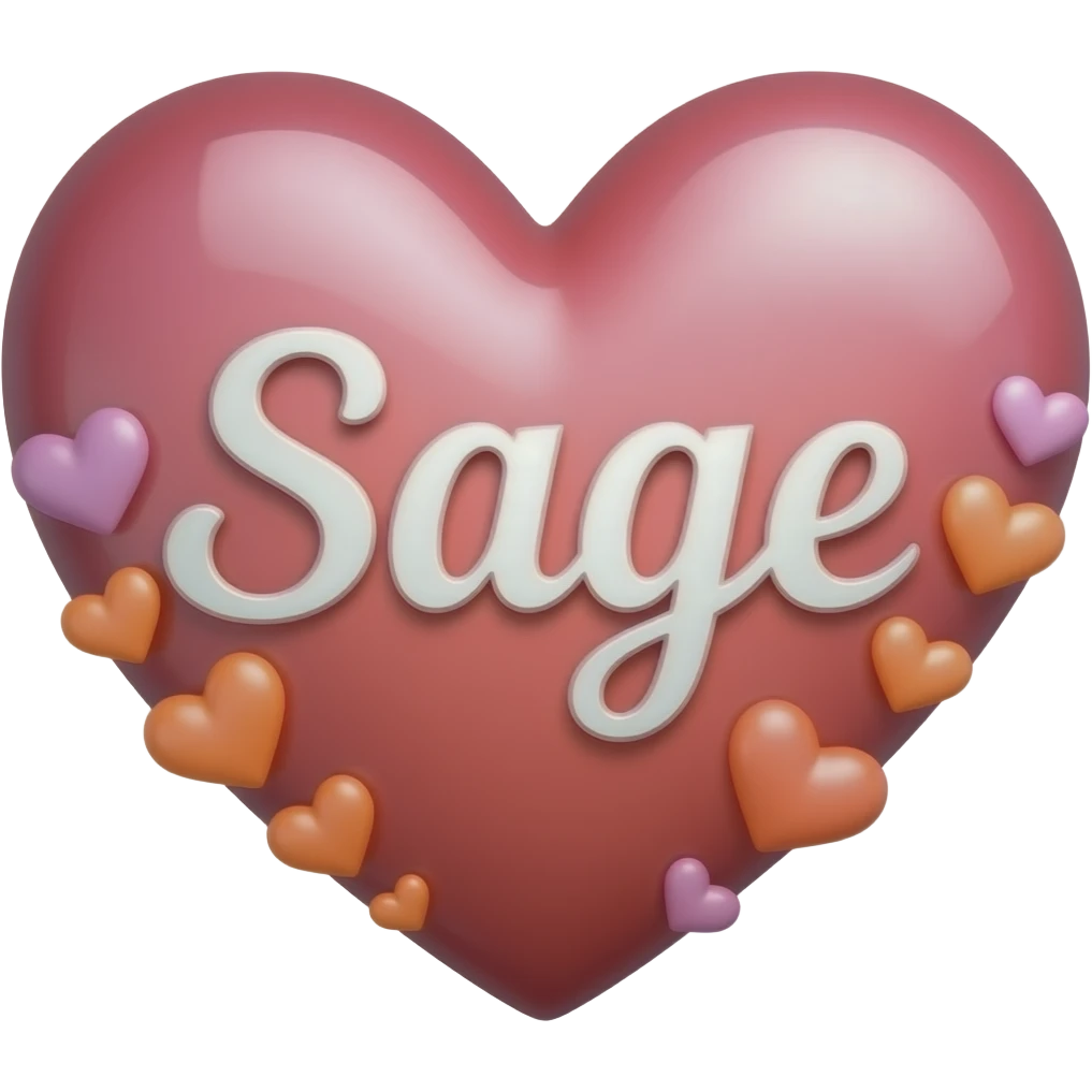 I love Sage writing with hearts around it emoji