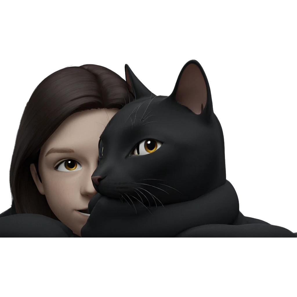black cat on grey background emoji
