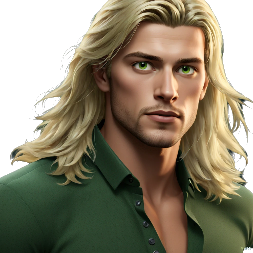 blonde man with green eyes emoji