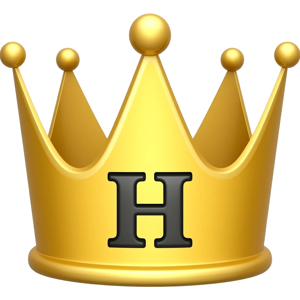 una coronita con la letra “H" emoji