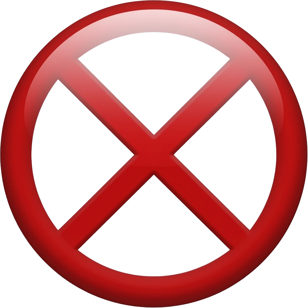 A red circle with a line, representing a stop sign or ban symbol. Commonly used for prohibition or restriction warnings. emoji