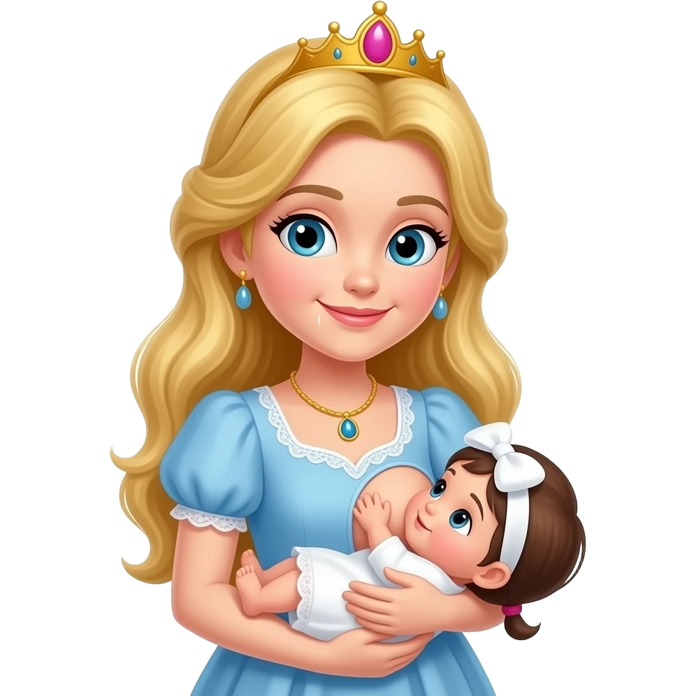 Princess breastfeeding baby girl emoji