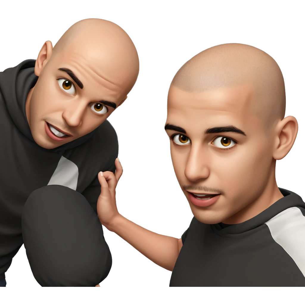 bald boys in realistic setting emoji