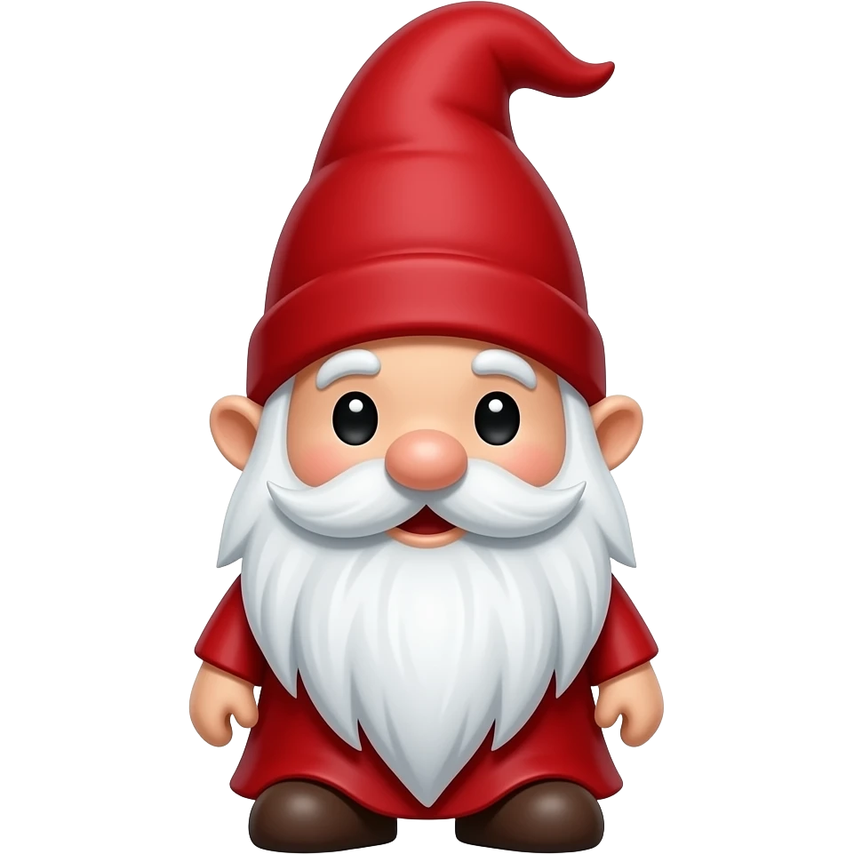 cute full body gnome with red hat and long pointy beard emoji
