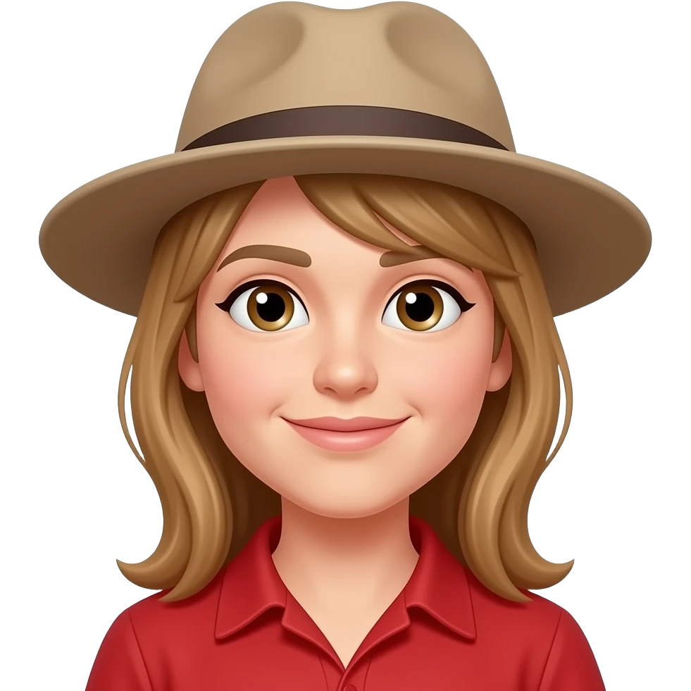 in a hat and red clothes emoji