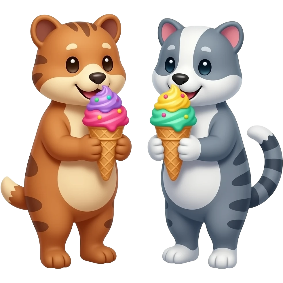 Animals with Ice Cream emoji