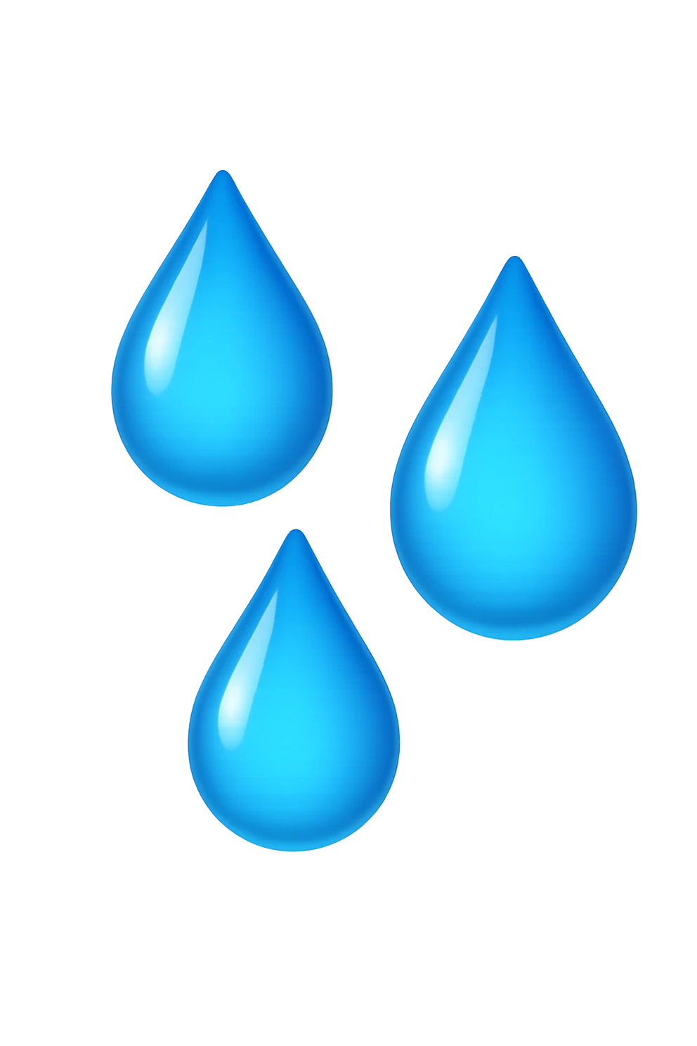 emoji 3d stile iphone che rappresenta 3 GOCCE DI ACQUA 3d emoji