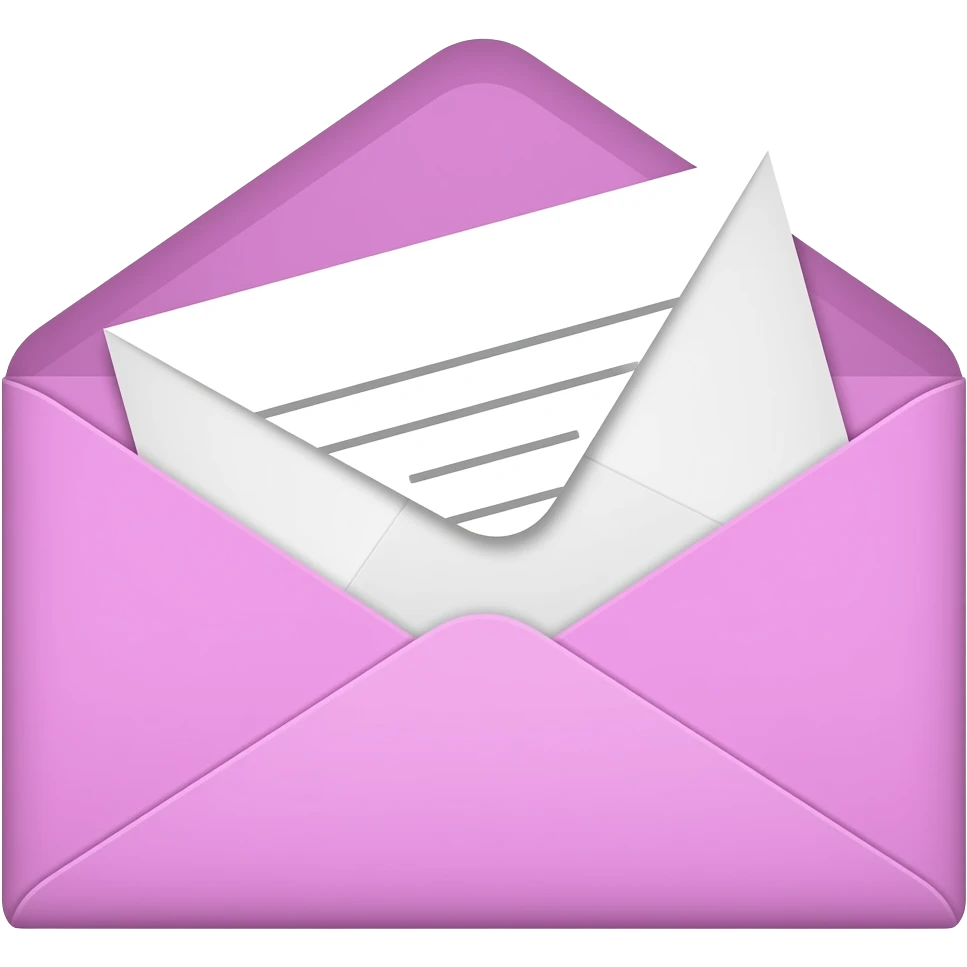pink purple Envelope + Letter birthday invitation cardsoft paster colour emoji