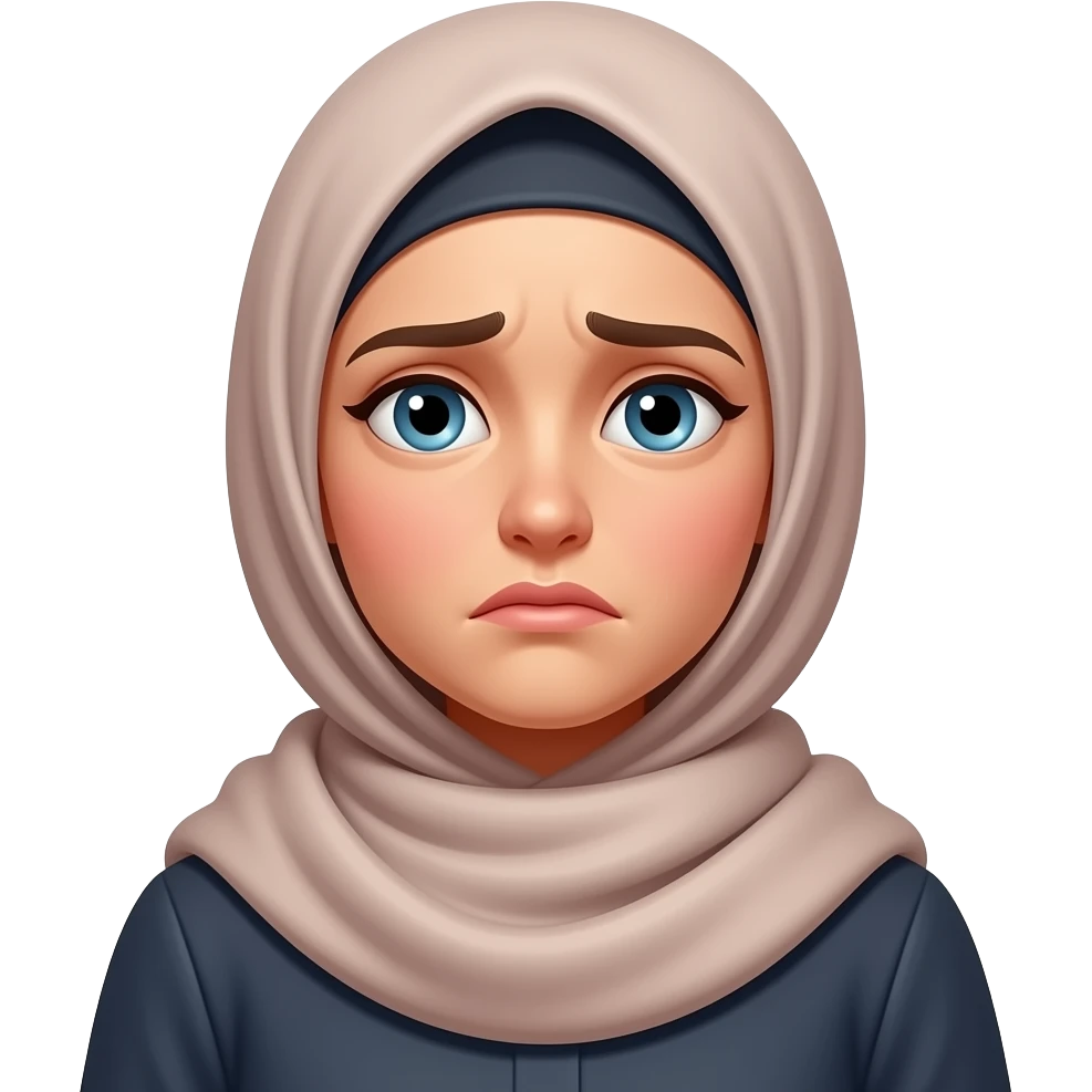 Hijabi woman worried emoji
