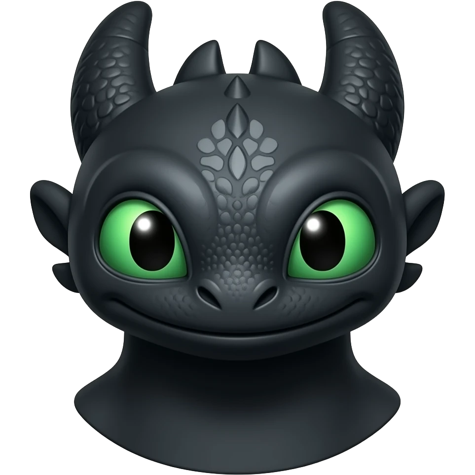 Green-eyed Toothless the dragon shoulder bust emoji