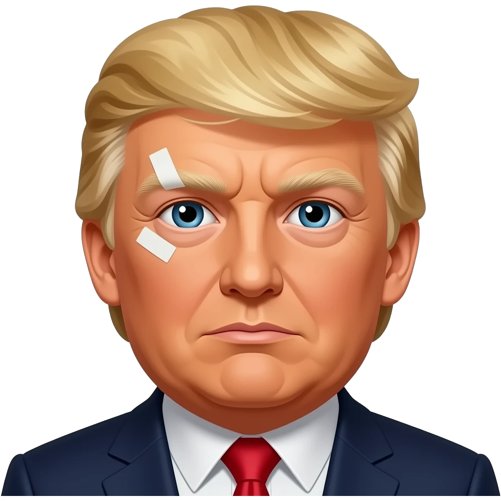 Donald Trump with bandage on ear emoji