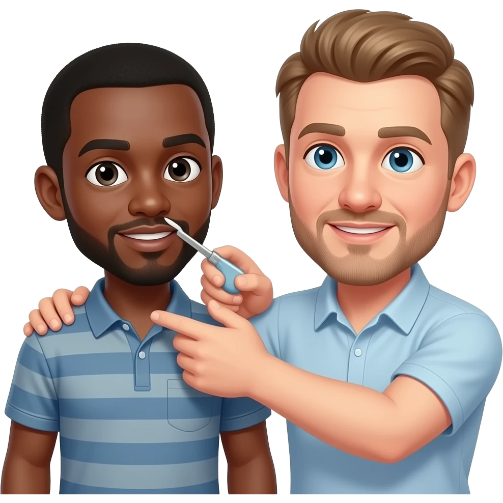 Black man getting lash by white man emoji
