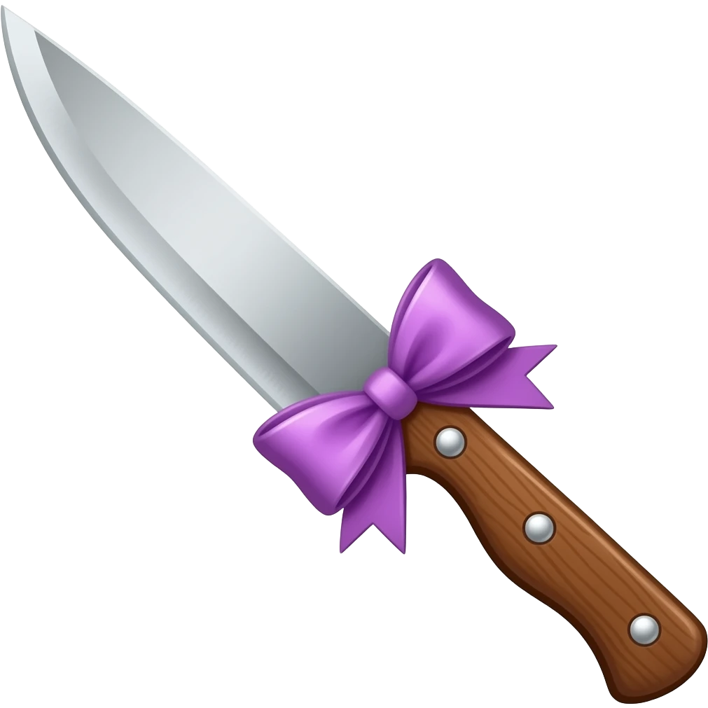 Knife with a hair bow emoji