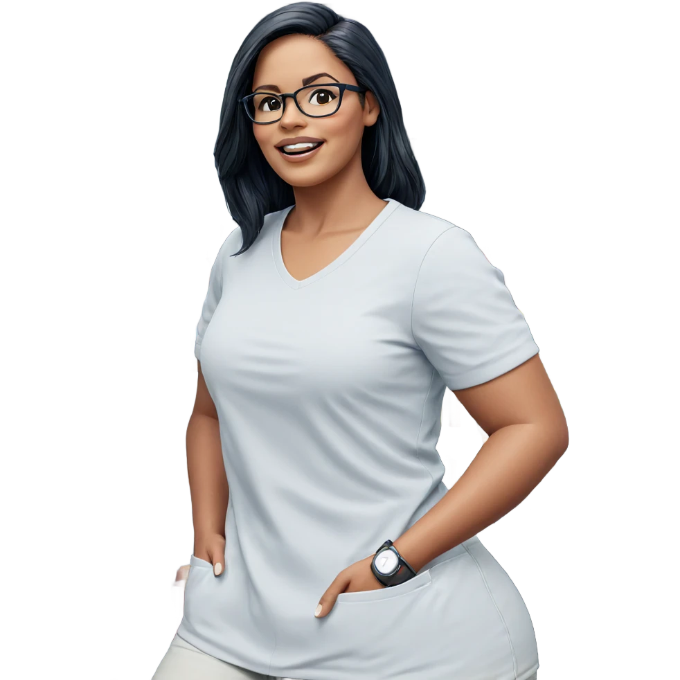 girl with glasses reading emoji