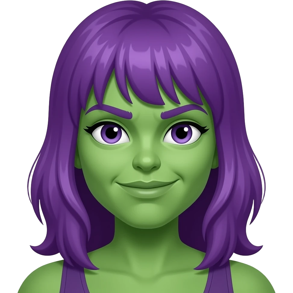 mulher hulk de cabelo  roxo emoji