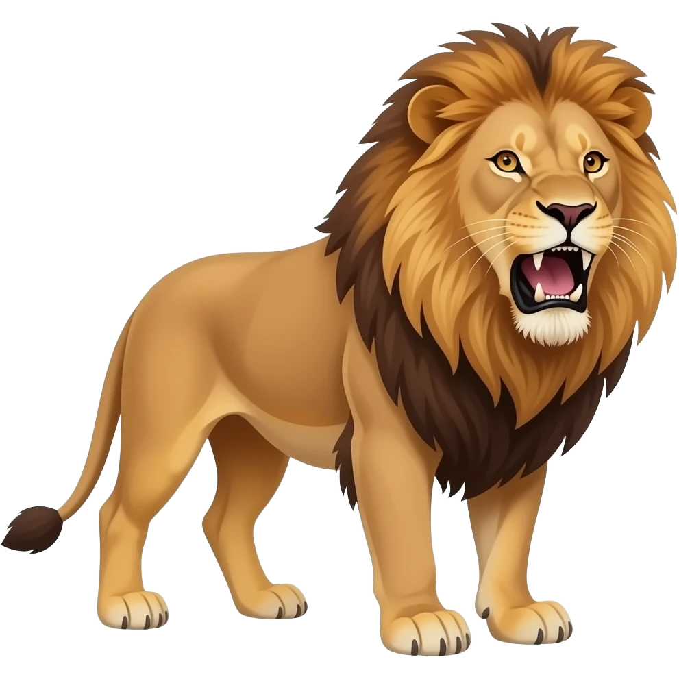 A roaring lion with full body shape emoji emoji
