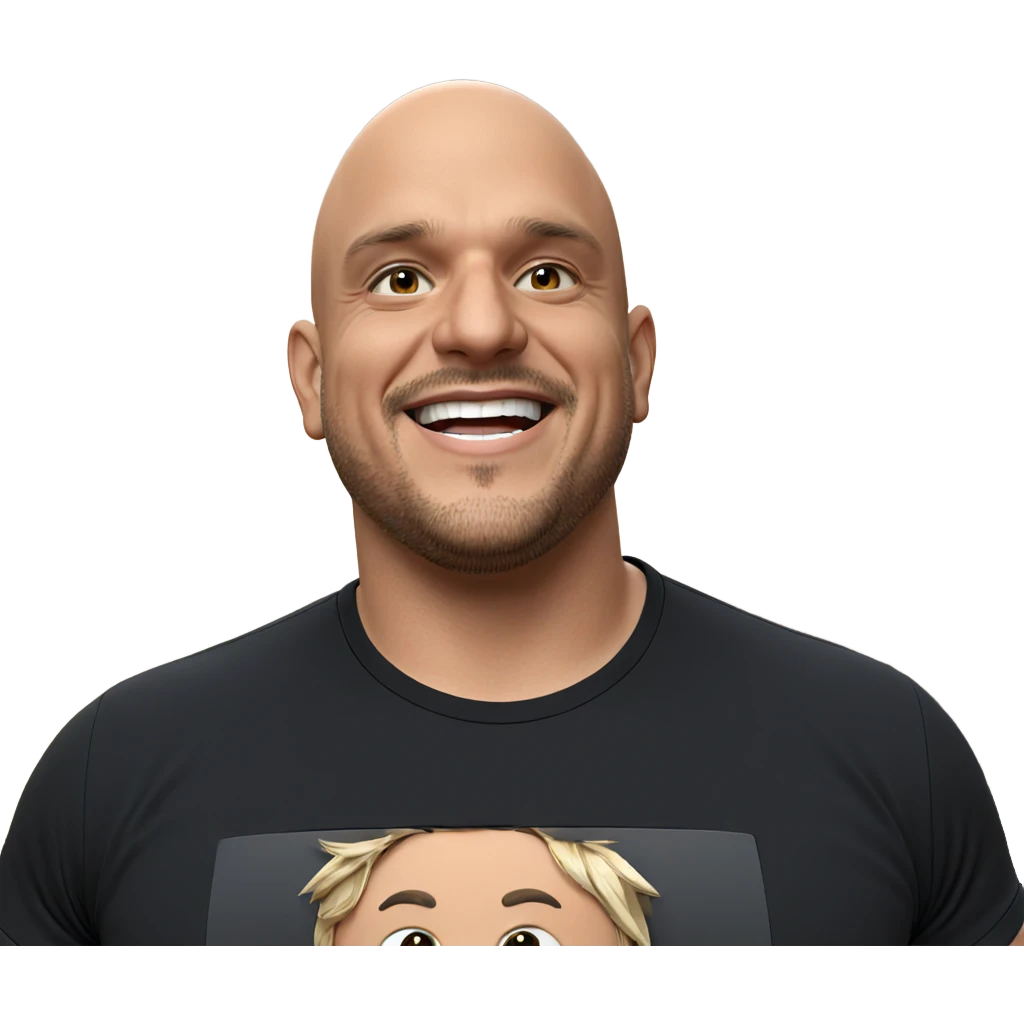 smiling man in black shirt emoji