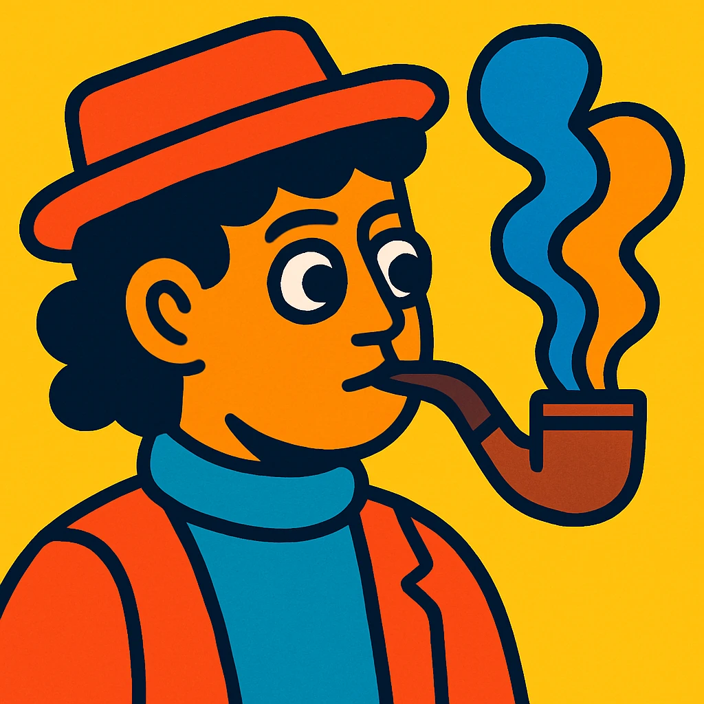 smoking pipe vibrant cartoon style emoji