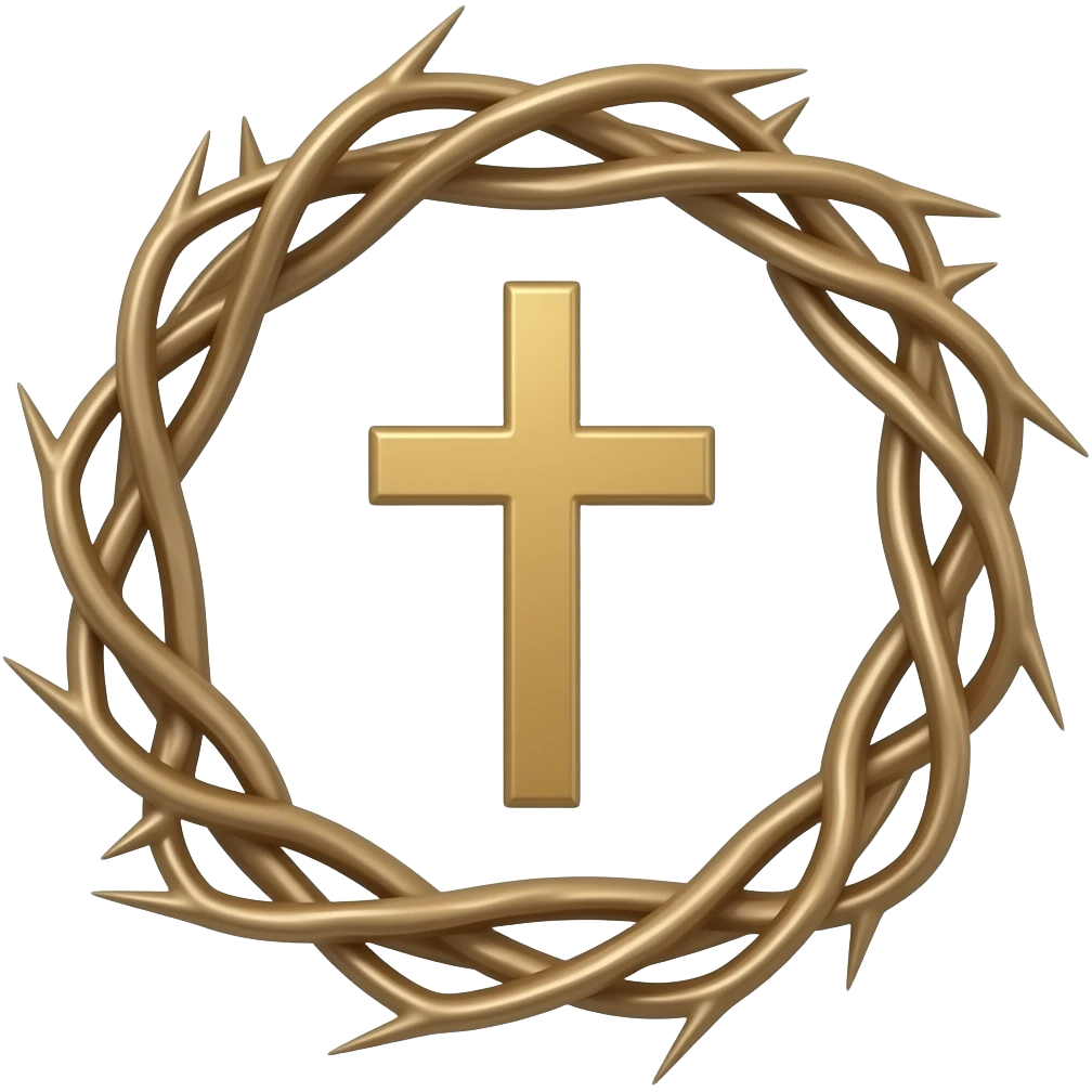 make me a crown of thorn with s small cross in the middle emoji thats copy and paste able emoji