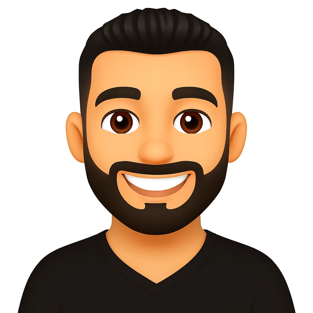 turn the second man in emoji style of the 1st image, match the facial features and clothes emoji