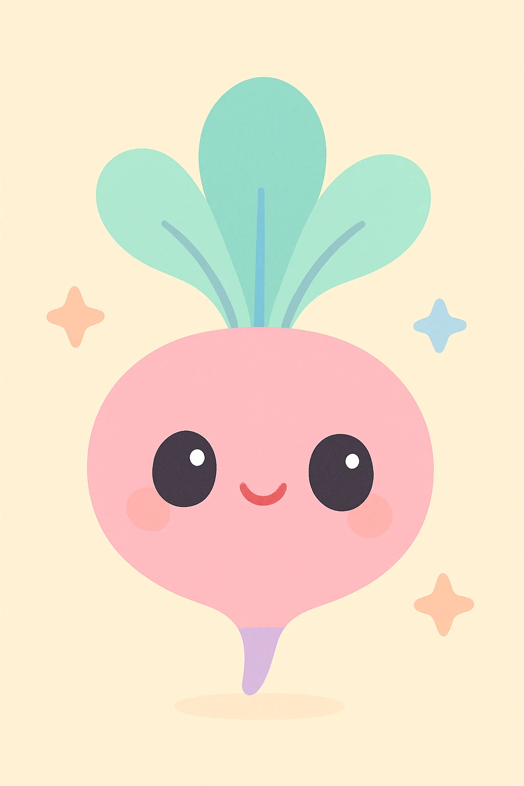 cute and cartoonish radish emoji