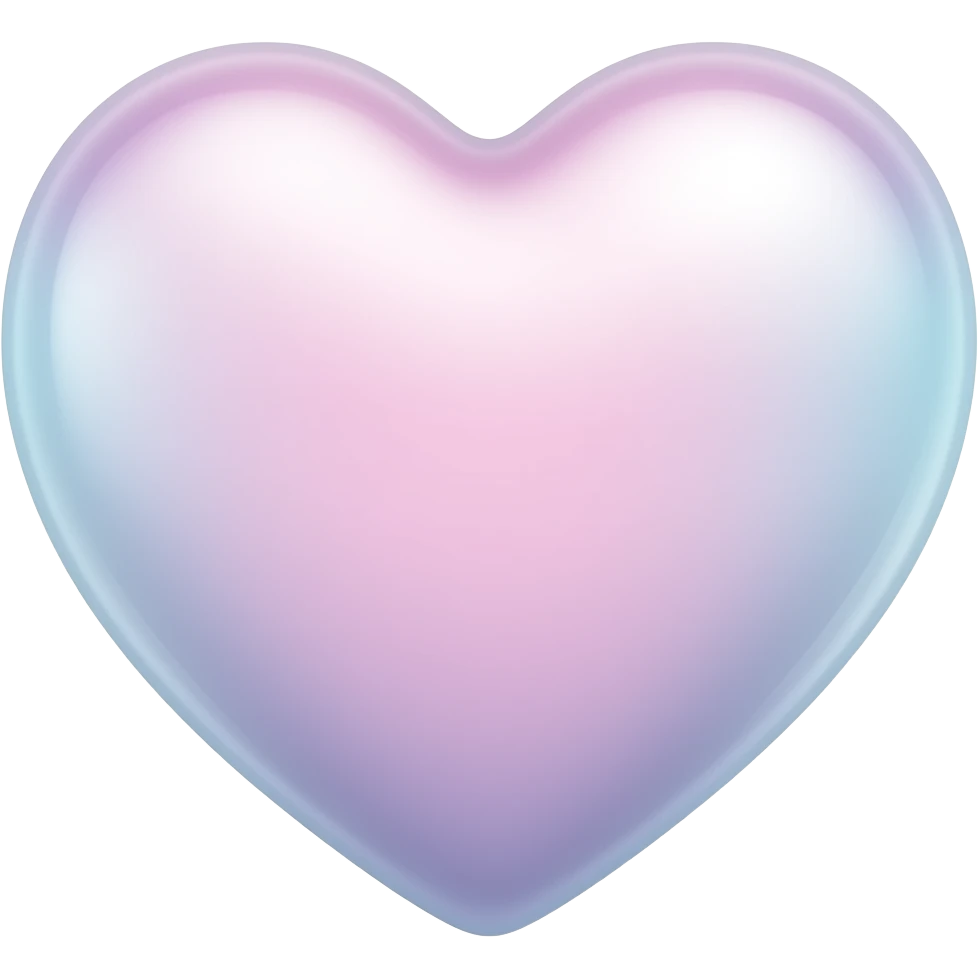 aesthetic heart, soft glow, pastel gradient, glossy, minimal, clean background, 3D emoji style emoji