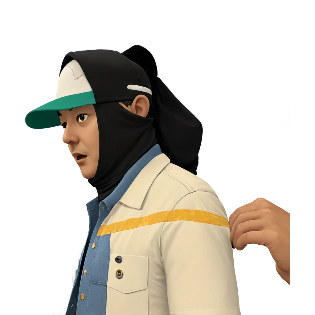man wearing shirt and hat emoji