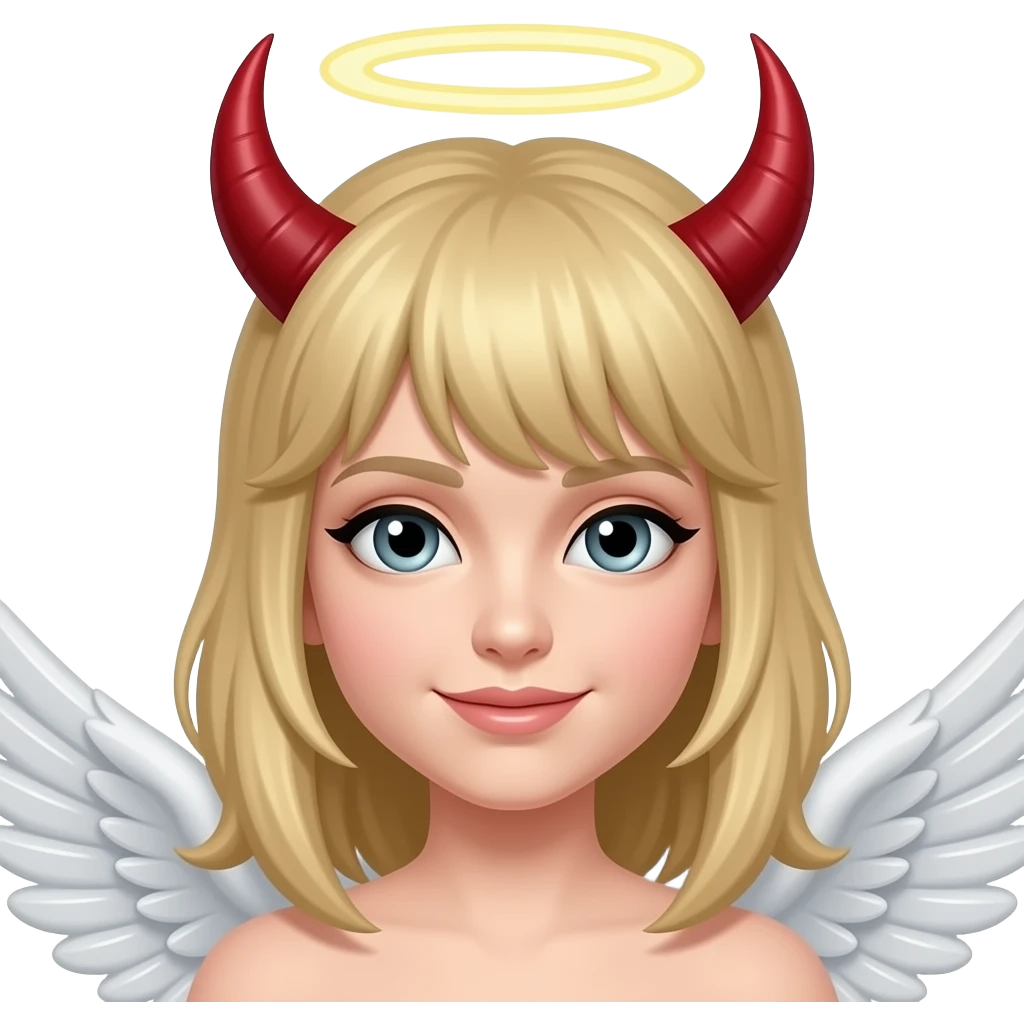 Angel emoji crossover devil emoji emoji