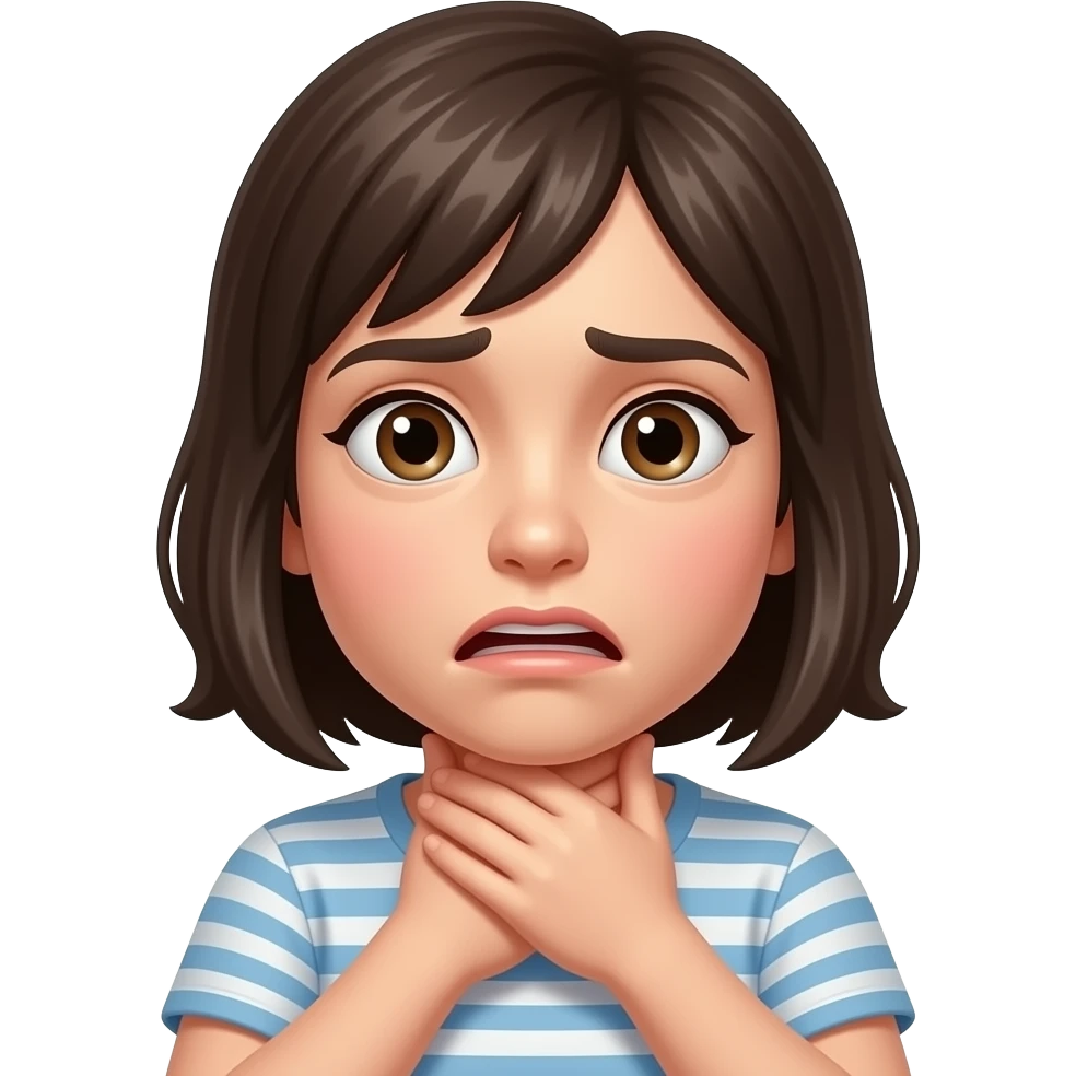 Girl Choking emoji with no body just hands and head emoji