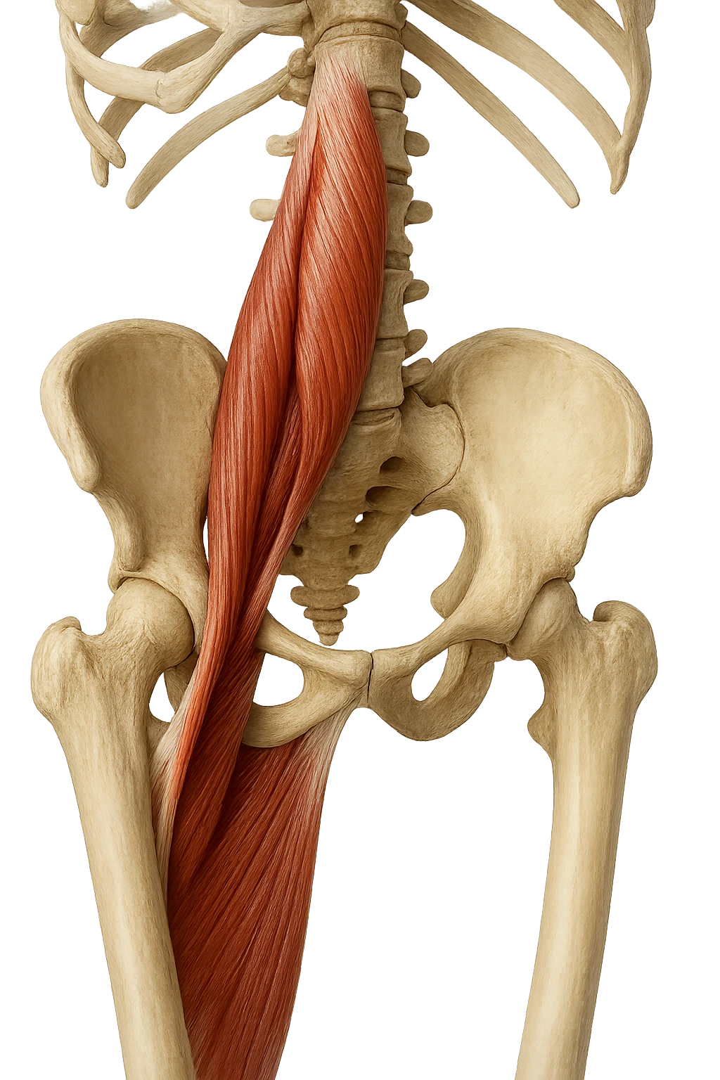 ILEOPSOAS DI UN CORPO UMANO ANATOMICO REALISTICO, iperrealistico 4k emoji
