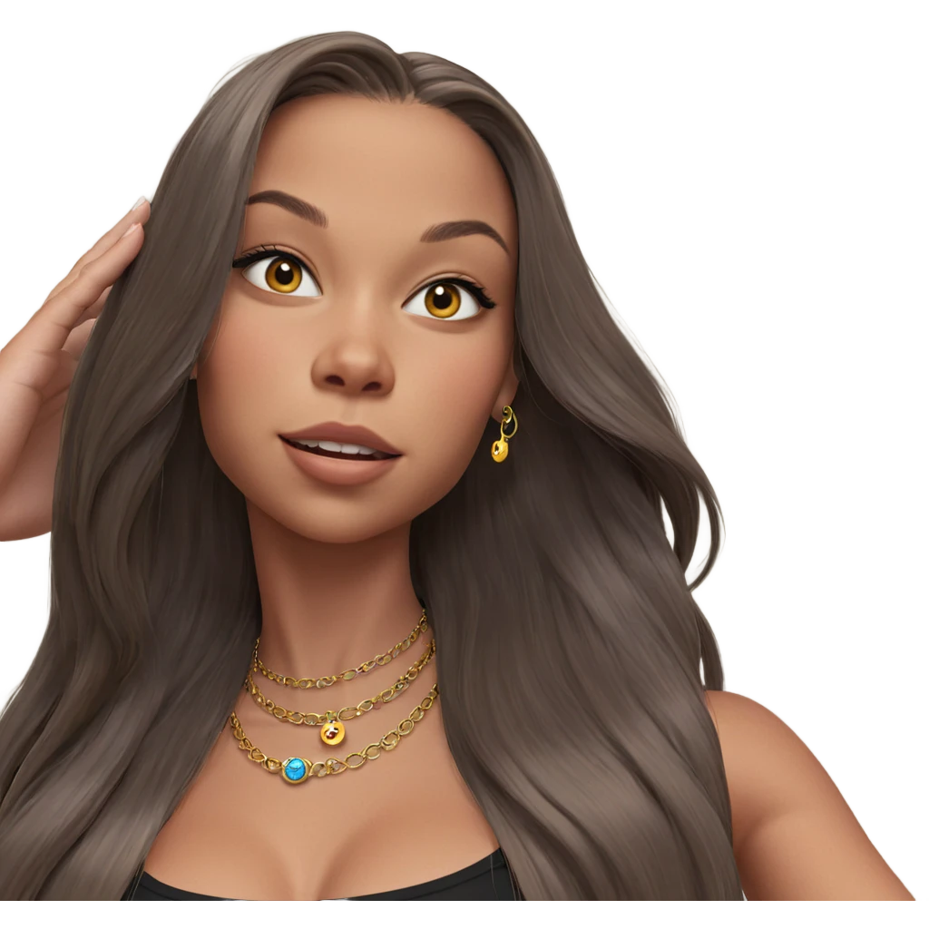 girl with long hair jewelry emoji