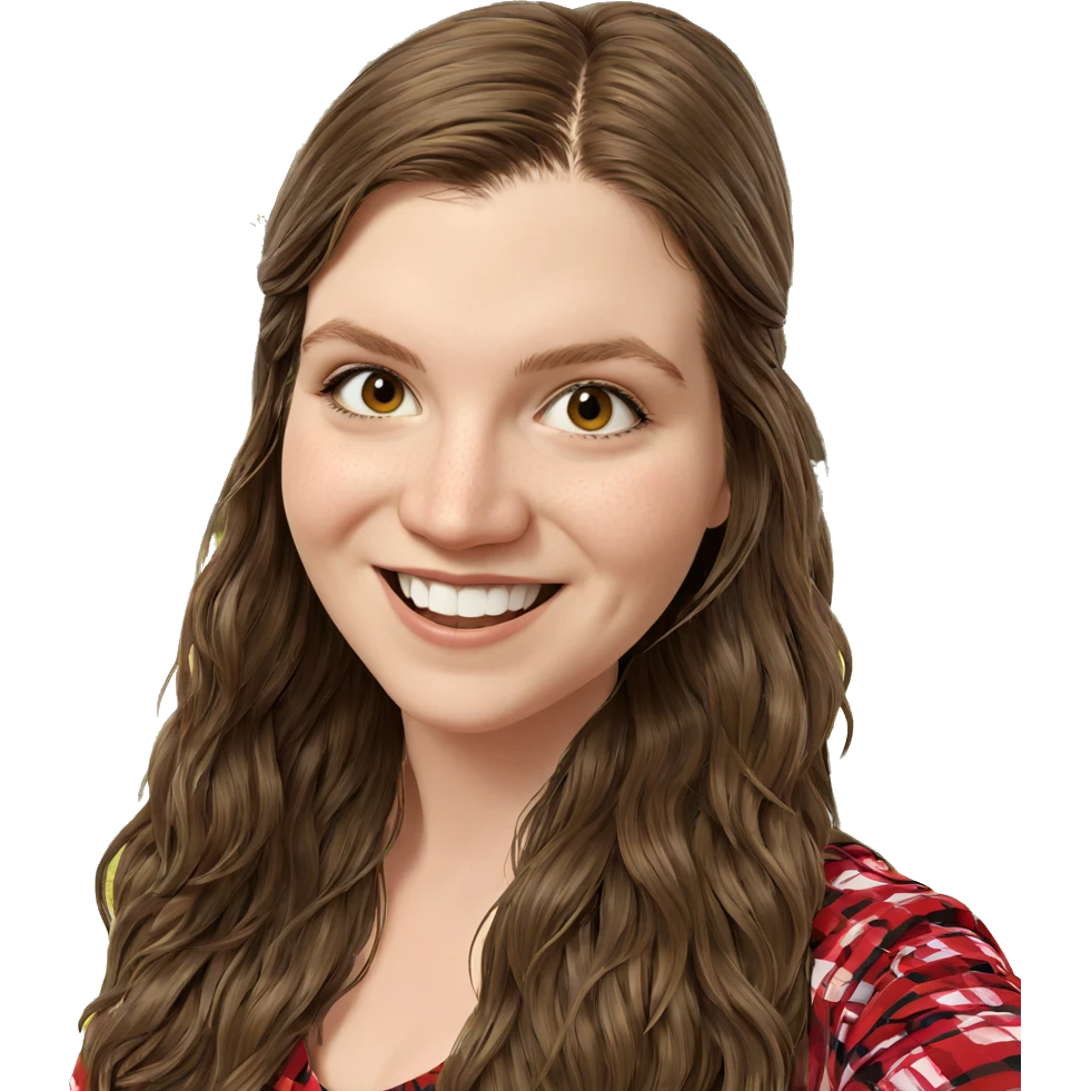 smiling girl outdoors with brown hair emoji