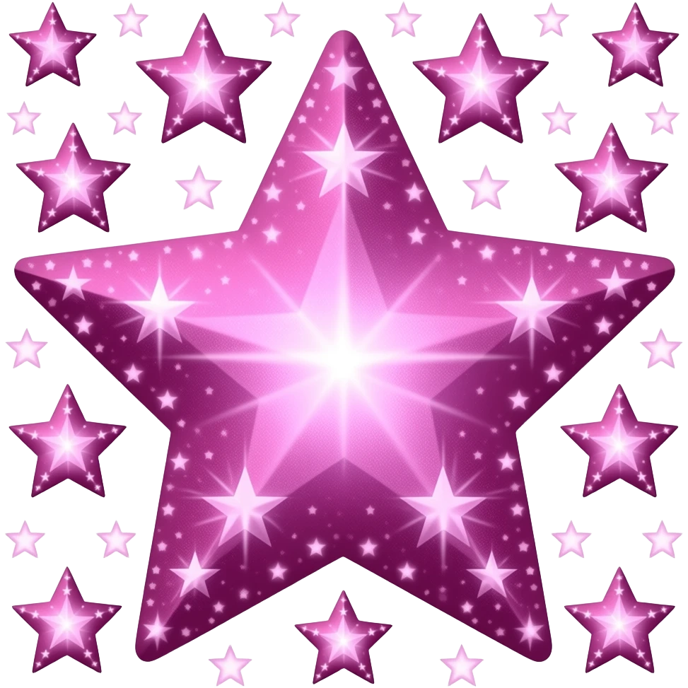 ✨many sparkling stars magenta emoji