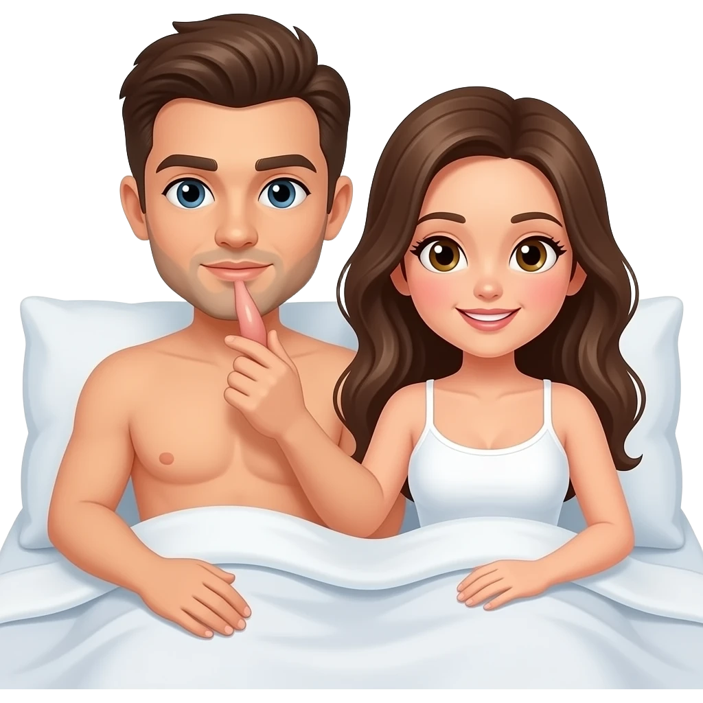 Couple  masturbating on bed emoji