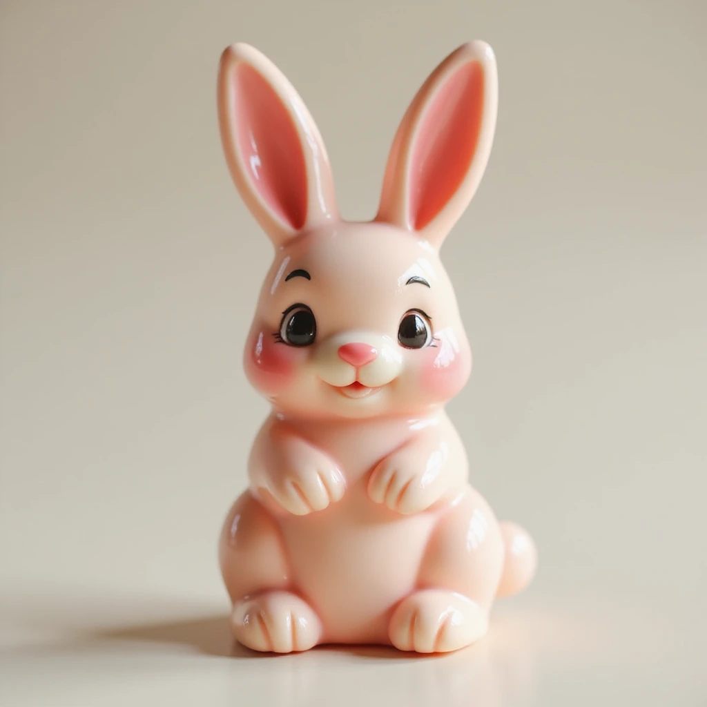 realistic candy shaped like a cute bunny, photorealistic style emoji