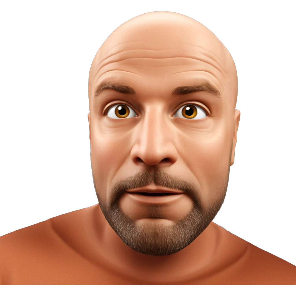 bald man with beard portrait emoji